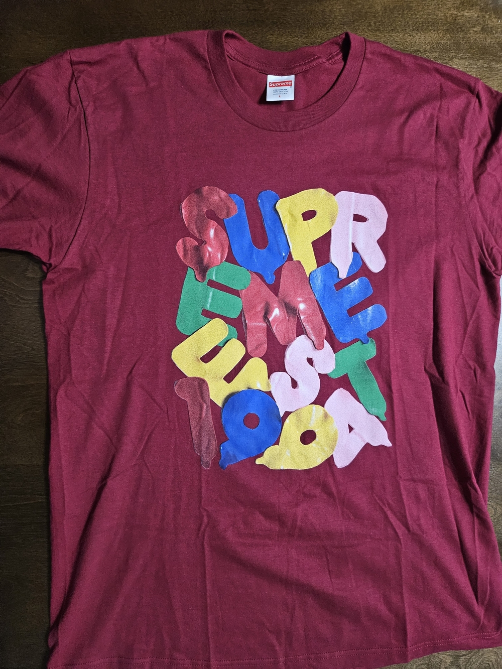 Supreme Balloons Graphic Logo Tee In Maroon Size Large